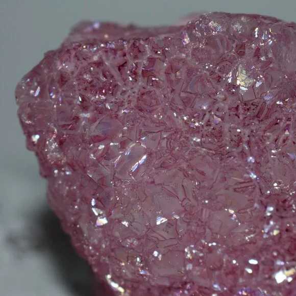 Large OOAK Pink Dyed Natural Aura Quartz Crystal Cluster - witchy mystical decor